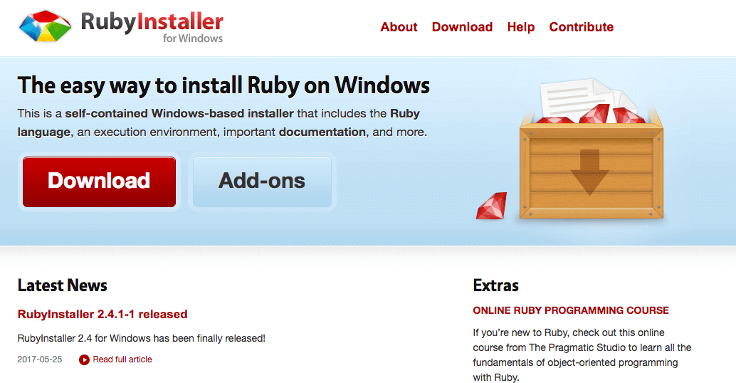 Windowsならまず、Rubyを入れよう（Macならすっ飛ばしてOK）